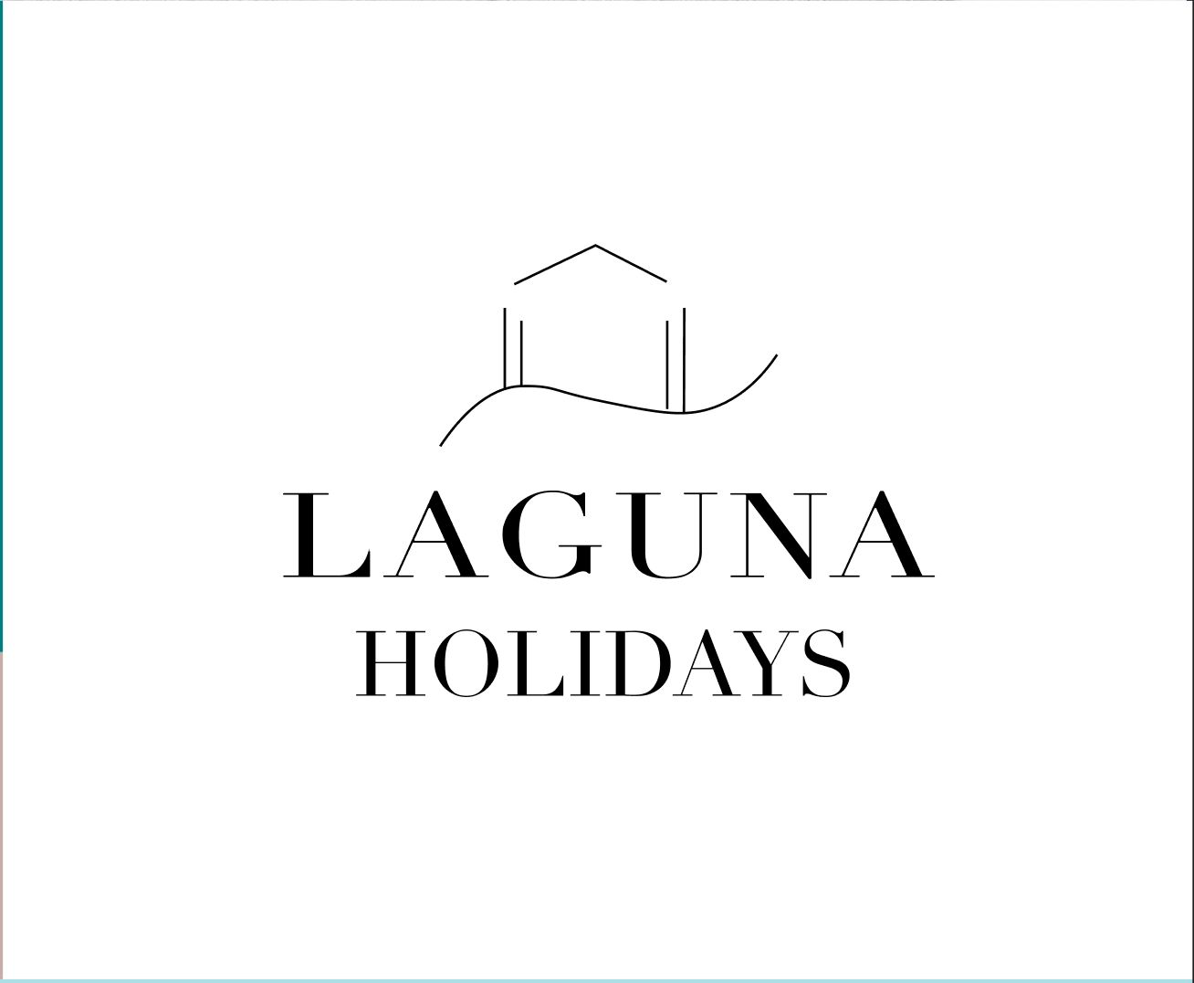Laguna Holidays logo, white on teal
