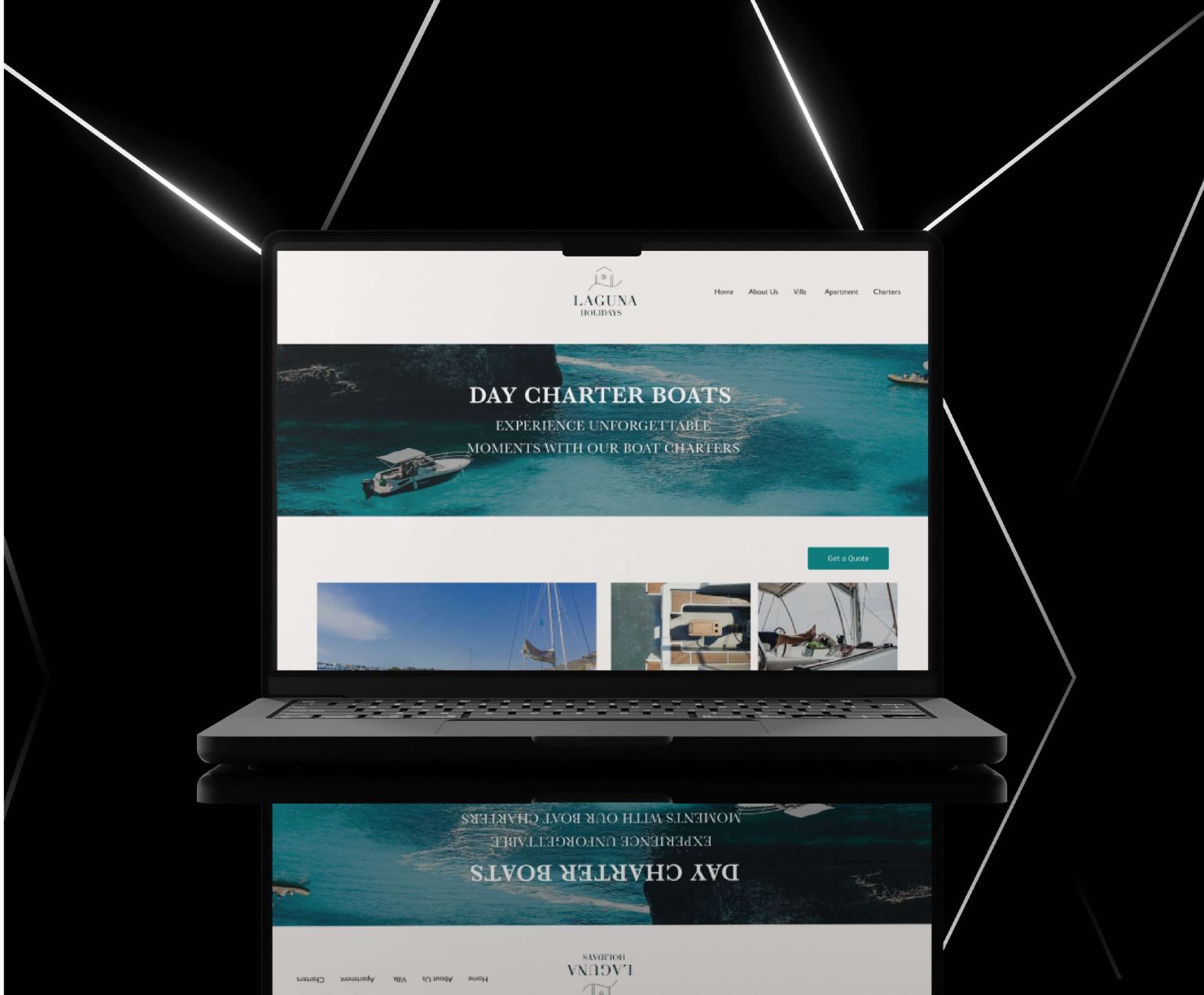 Laguna Holidays website — desktop view.