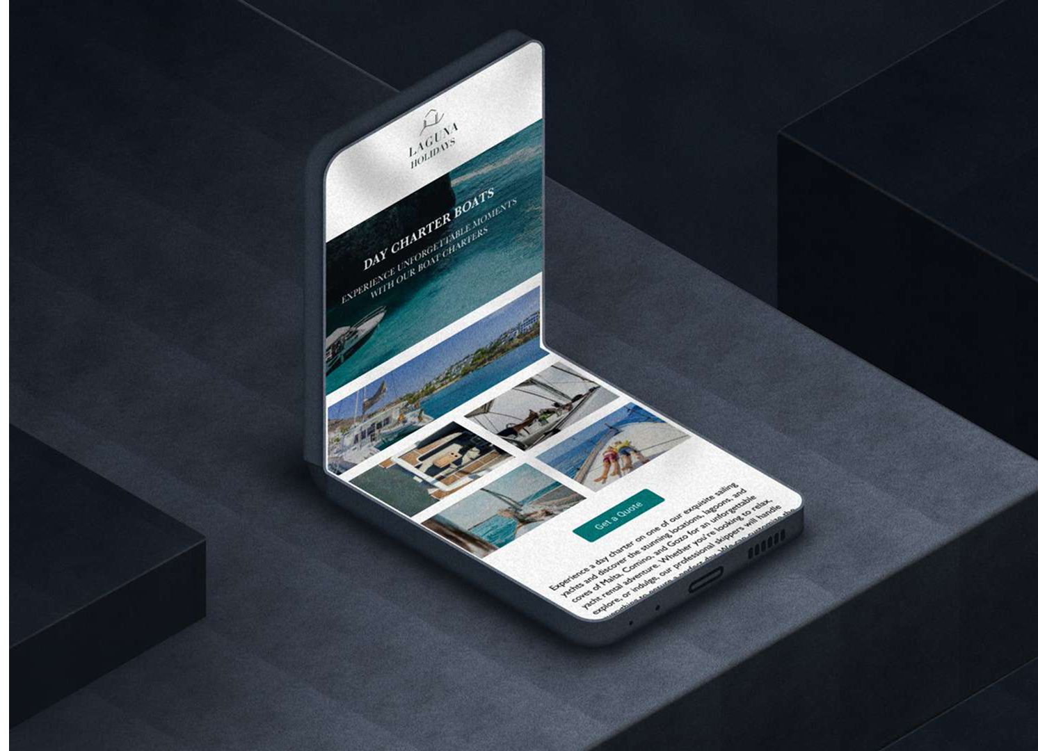 Laguna Holidays website — mobile view.