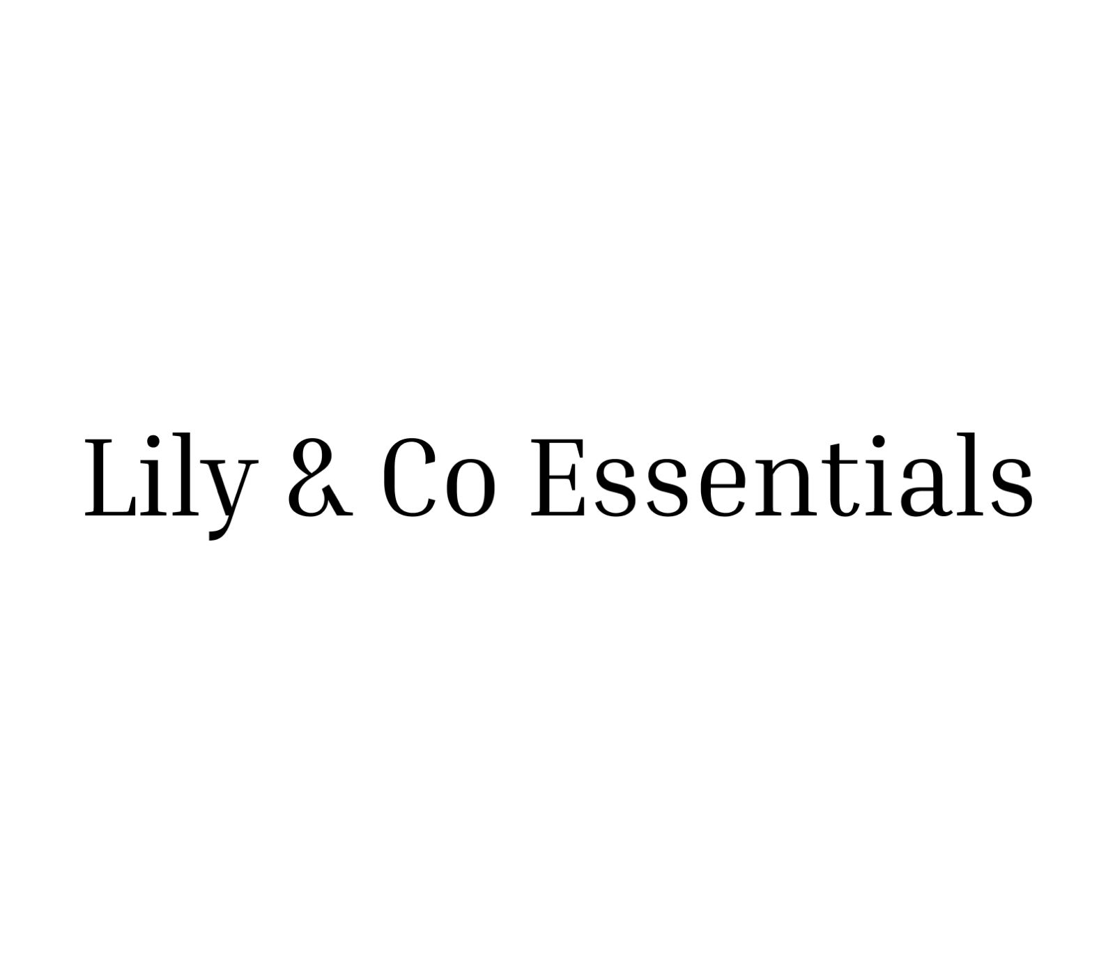 Lily & Co. Essentials wordmark — black lockup on white.